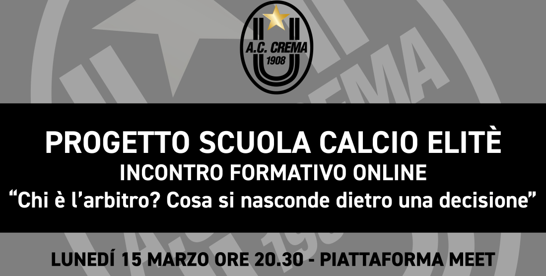 SETTORE GIOVANILE/ PROGETTO SCUOLA CALCIO ELITÈ – INCONTRO FORMATIVO 15 MARZO ORE 20.30